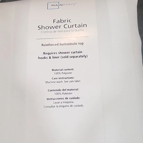 NWT Fabric White Striped Shower Curtain 72"in x 72" - Picture 4 of 8